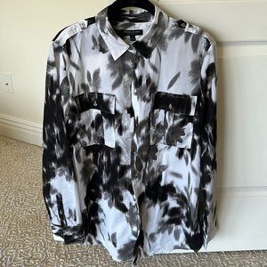 Banana Republic Dillon shirt black & white abstract pattern button down